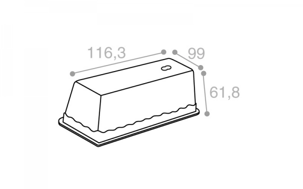 Schéma Terrine lingot operculable transparente 420 cm3