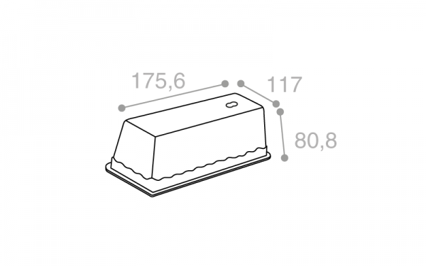 Terrine lingot operculable transparente 1000 cm3