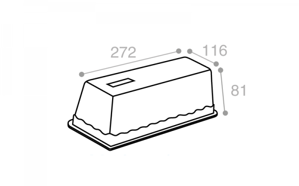 Terrine lingot operculable transparente 1600 cm3