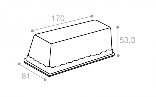 Schéma Terrine lingot operculable transparente 410 cm3