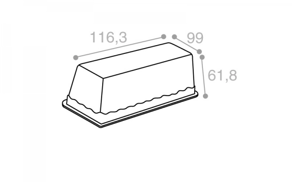 Schéma Terrine lingot operculable transparente 420 cm3