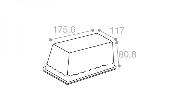 Terrine lingot operculable transparente 1000 cm3