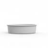 Terrine ovale operculable blanche imitation faience 250 cm3