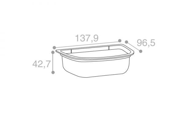 Schéma Barquette demi-lune operculable transparente 310 cm3