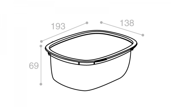 Schéma Barquette Euroduo operculable transparente 1100 cm3