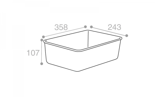 Schéma Moule rectangulaire blanc 7500 cm3