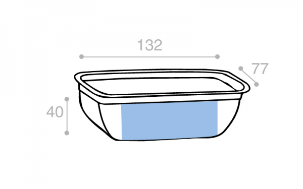 Schéma Barquette tartinable operculable transparente 250 cm3