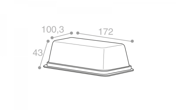 Schéma Barquette lingot operculable transparente 490 cm3