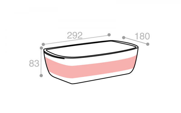 Schéma Terrine blanche/ambrée avec poignées 3100 cm3