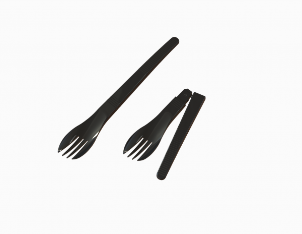 Fork and spoon, 2-in-1 , 176 mm black 